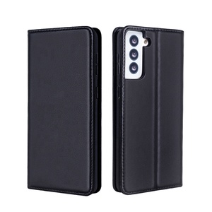 Vintage-Funda de cuero genuino de la primera capa, cartera con tapa antiradiación con tarjetero para galaxy s21/s21 ultra/s21plus - Product Image 1