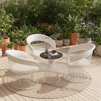 Fauteuil de loisirs réglable JINSEN JT-01-5 en fer forgé de qualité supérieure, mousse haute densité, rotation à 360 degrés pour salon moderne et extérieur