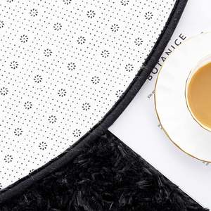 Petit <span class=keywords><strong>tapis</strong></span> ovale noir moelleux et doux, à poils longs, antidérapant, pour chambre d'enfant, dortoir, couloir - Product Image 6