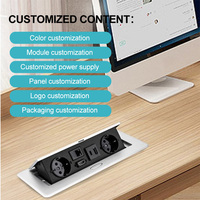 Boîtier de connexion multimédia encastrable pour comptoir de bureau avec 2 prises et 1 port USB