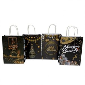 KUAIMA Bolsas de Papel de Regalo Navideñas de Lujo al por Mayor de 16*8*22cm, Hermosas Bolsas de Navidad Reutilizables con Cordón - Product Image 3