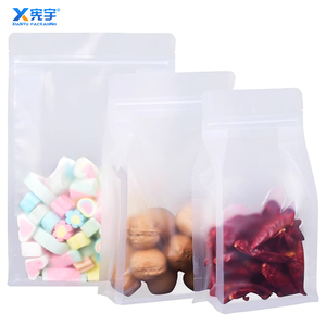 Food Grade Plastic Eight Side Seal Bag Mylar Flat Bottom Plastic Bag With Zipper for Coffee Beans Nuts Snacks Cashews Almonds - Product Image 1