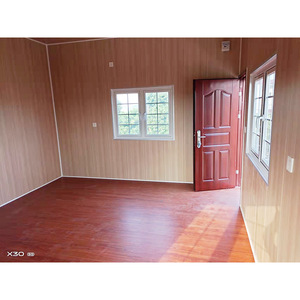 Casa de paneles sándwich, diseño moderno, villa móvil con puerta roja y ventanas blancas - Product Image 3