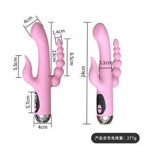 Vibrator Kelinci 3 in 1 Model Baru dengan 7 Mode Getaran Kuat, Vibrator Titik G, Pijat Silikon, Mainan Seks Dewasa untuk Pasangan - Product Image 3