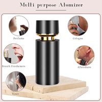 Vente en gros de flacons vaporisateurs de parfum de voyage vides, ronds, noirs, polyvalents, de 50 ml, rechargeables, pour les distributeurs professionnels