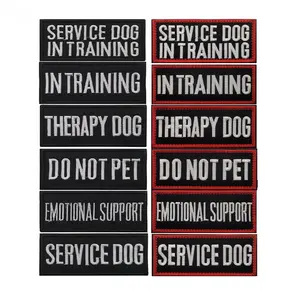 DO NOT PET Service Dog in Training THERMAPY DOG Fabric Embroidery Hook Loop Badges for Pet Strap and Vest Identification