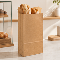 Sacs en papier kraft à fond carré, résistants à la graisse, jetables, pour emballages alimentaires à emporter