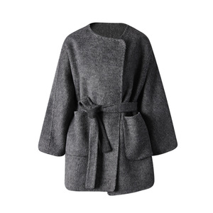Cappotto invernale da <span class=keywords><strong>donna</strong></span> nuovo materiale da lavoro <span class=keywords><strong>grigio</strong></span> giacca da lavoro con ampia tasca in vita cappotto Double-faced adatto per tutti i giorni - Product Image 6
