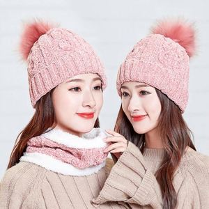Thick Knitted Women's <b>Winter</b> Wild Plus Fluffy Line Suit New Warm <b>Winter</b> <b>Hat</b> Scarf Set Knit - Product Image 3