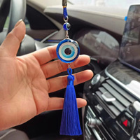 Pendentif de voiture ou de maison en alliage de zinc avec verre, motif œil bleu porte-bonheur, cadeau à suspendre pour voiture, vente en gros