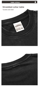 T-shirt girocollo lavorata a maglia nuova t-shirt a maniche corte lavata a maniche corte Rock Hip-Hop Heavy <span class=keywords><strong>Metal</strong></span> oversize Fit - Product Image 5