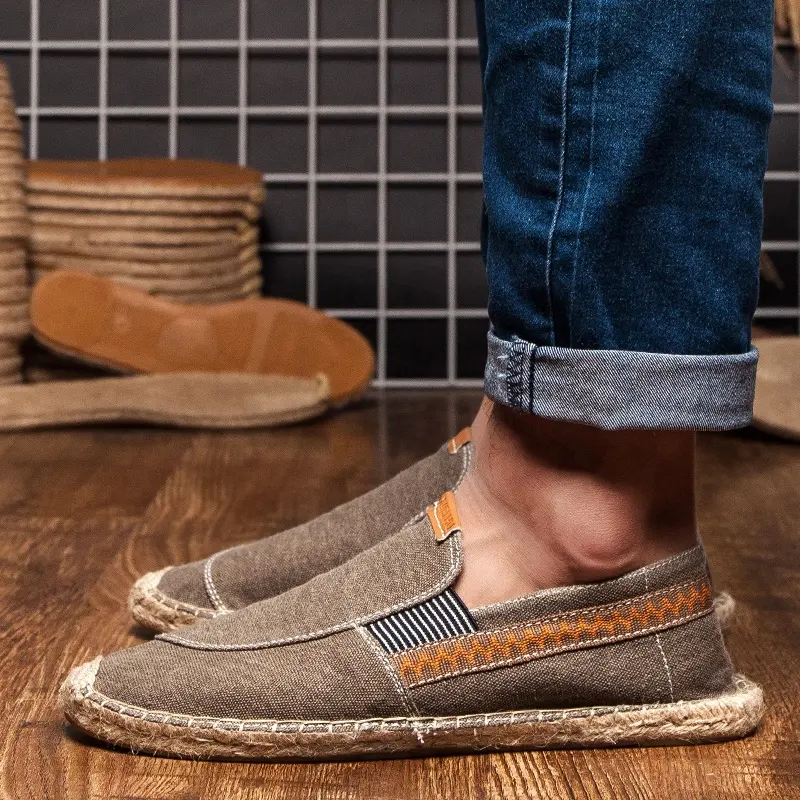 Sepatu kets kasual trendi kanvas sol karet rami alami 100% sepatu Sneakers putih bersirkulasi