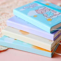 Cuaderno A7 con banda elástica Cotton Candy Kitty, rayado, 80 g/m², 80 hojas, cinta marcadora, 4 diseños, papelería Kawaii, venta al por mayor.