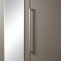 Armoire de chambre moderne en mélamine avec miroir pleine longueur, portes battantes, durable, gain de place, grande capacité, pour hôtel et maison