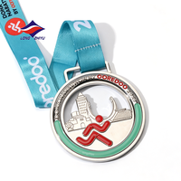 Medalla Deportiva de Metal Personalizada con Logotipo de Aleación de Zinc 2D, Diseño de Fábrica Longzhiyu con 20 Años de Experiencia, para Maratón, Triatlón, Carreras de 5KM y 10KM