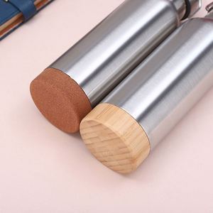 Promotional Vacuum Insulated Water <b>Bottles</b> Stainless Steel Aluminum Bamboo <b>Cork</b> Bottom With Custom Logo for Employees - Product Image 3
