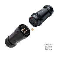 WEIPU SA28 métal IP67 étanche connecteur d'aviation push-pull 2PIN 4PIN contacts en cuivre prise de câble de câblage circulaire pour alimentation LED