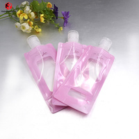 Personnalisé pleine impression Flip Cap bec pochette liquide crème Lotion cosmétique bouteille en plastique continuer sur l'emballage sac Sachet