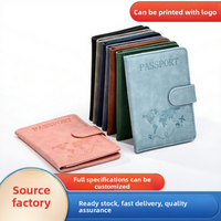 En stock – Étui de passeport NAHOO HZ041 en cuir PU anti-magnétique, anti-vol de données, effet peau, avec fermeture magnétique