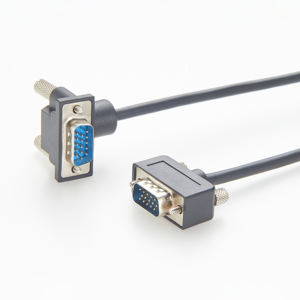 Câble <span class=keywords><strong>VGA</strong></span> mâle-mâle à 90 degrés avec résolution 1080p, gaine en PVC, blindage tressé pour utilisation informatique - Product Image 1