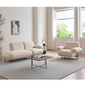 Ensemble de canapés sectionnels en tissu coton éponge durable scandinave moderne pour hôtels petits appartements villas ateliers salons - Product Image 1