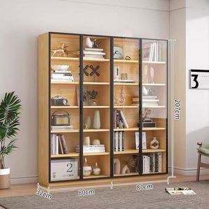 Muebles de Salón Ecológicos, Diseño Modular Contemporáneo, Estantería para <span class=keywords><strong>CD</strong></span> de Gran Capacidad, Librería, Vitrina con Puertas de Vidrio - Product Image 3