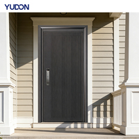 Porte extérieure en aluminium YUDON DOOR avec rupture de pont thermique, porte de sécurité moderne, porte à économie d'énergie pour les régions climatiques froides et chaudes
