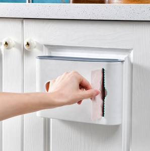 Distributeur mural carré grand format sans perçage pour sacs poubelles, support en plastique avec couvercle <span class=keywords><strong>et</strong></span> fenêtre visible - Product Image 3