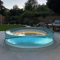 HUASHUAITE 20 200mm Dicke Große Runde Oberirdische Acryl-Kunststoff PMMA Perspex Schwimmbad Spa für Erwachsene Outdoor