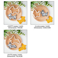 Emporte-pièce 3D Animaux Chien Moule à biscuit personnalisé Fondant Cookie Embosser Tampon pour gâteau pâtisserie