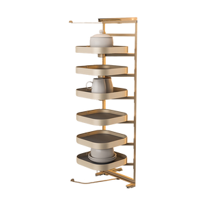 Système de rangement modulaire pour armoire de cuisine, paniers rotatifs en aluminium robuste, organiseur de placard, gain de place dans les armoires - Product Image 1