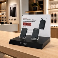 Présentoir personnalisé TINYA en PMMA pour affiches interchangeables et accessoires de téléphonie mobile, idéal pour les magasins de détail