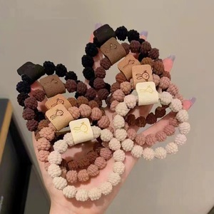 新しい揚げパンツイスト、スマイリーフェイスラベル付きヘアタイ、上級女性用ヘアバンド、ウサギ、愛、リンゴ、漫画、ゴムバンド - Product Image 6