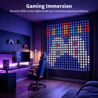 Rideau lumineux intelligent à pixels RGB, 400 LED, alimenté par USB, contrôle via application, commande vocale, synchronisation musicale DIY, pour fenêtre et fond de scène