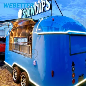 WEBETTER Mobile Pizza makanan truk sepenuhnya dilengkapi Airstream BBQ makanan trailer dengan penuh peralatan dapur untuk dijual Eropa