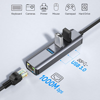 Adaptador de Red USB-C a Ethernet, Tipo C RJ45 5G, USB 3.0, Aleación de Aluminio, Tarjeta de Red con Cable, Hub Convertidor para Laptop, en Stock