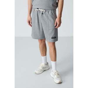 Conjunto de Pantalones Cortos Básicos para Hombre, de Algodón Gris Melange, Gruesos, Suaves y Texturizados, Corte Holgado - 85259 - Gb melange/gb melange - Product Image 2