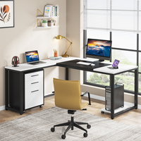 Bureaux de bureau minimalistes avec armoire à dossiers mobile, bureaux, table de bureau avec armoire à dossiers verticale à 3 tiroirs