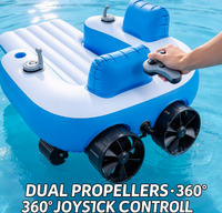 Bouée gonflable électrique avec double hélices, transat aquatique à piles pour le lac et la plage, idéal pour les plaisirs estivaux