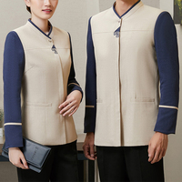 Vêtements de travail pour hôtels, hommes et femmes, vestes de Restaurant, pour l'entretien de la maison, uniformes à manches longues, haut avec Logo personnalisé