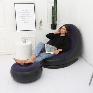 Canapé gonflable Mori Yuho avec repose-pieds, chaise gonflable individuelle, pouf portable pour adultes, utilisation intérieure et extérieure - Product Image 3