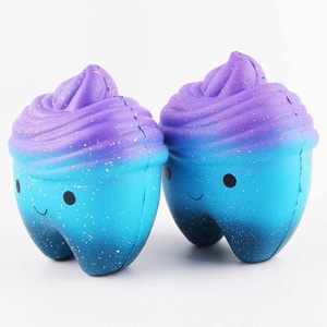 Hot-selling Pu <b>Squishy</b> Cartoon Slow Rebound Starry Sky Teeth Mobile Phone Pendant Squeeze Soft Stress-relieving Toy - Product Image 5