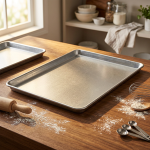 Loyang Panggang Aluminium Persegi Panjang 18x26 Inch, Tebal 1.0mm, Anti Karat, Food Grade, untuk Restoran, Toko Roti, dan Oven - Product Image 1