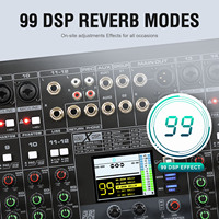 Console de mixage audio professionnelle BTS24 à 24 canaux avec 99 effets DSP, égaliseur graphique 7 bandes, carte son BT USB pour scène
