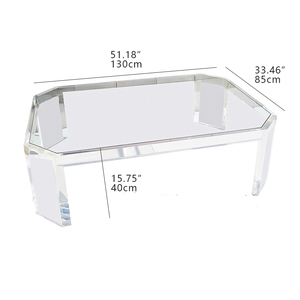 Mesa <span class=keywords><strong>de</strong></span> <span class=keywords><strong>centro</strong></span> acrílica transparente minimalista moderna con <span class=keywords><strong>centro</strong></span> <span class=keywords><strong>de</strong></span> vidrio rectangular para decoración <span class=keywords><strong>de</strong></span> sala <span class=keywords><strong>de</strong></span> estar - Product Image 3