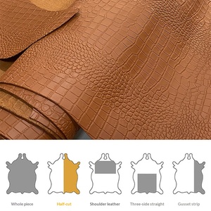Cuir de vachette première couche <span class=keywords><strong>jaune</strong></span> gaufré motif <span class=keywords><strong>crocodile</strong></span> anti-boulochage 1,8 mm pour bagages, carnets et projets DIY faits main - Product Image 4