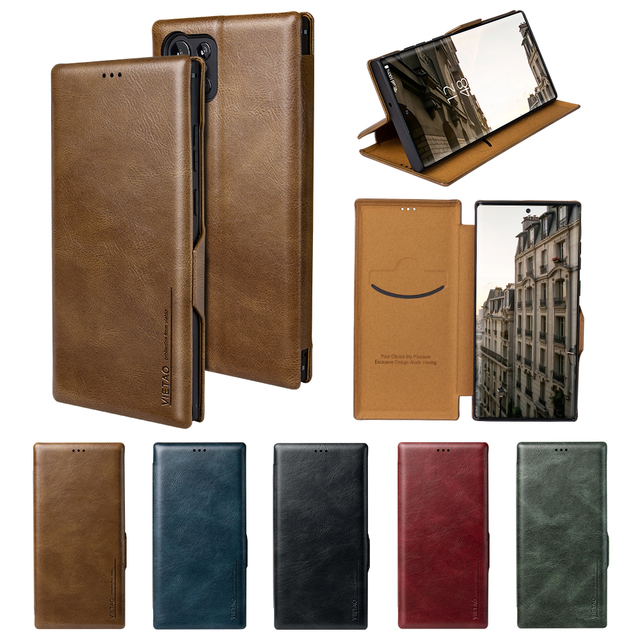 Customization PC Stand Back Cover Leather Flip Cover Cell Phone Case for Samsung Note 10 8 9 S8 S9 Plus