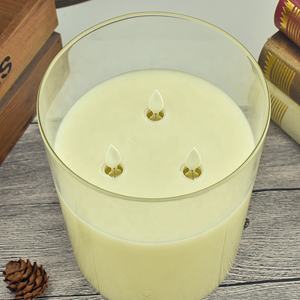 Le pilier de cire parfumée en verre à mèche noire 3D de grande taille de 15cm de diamètre a mené des bougies pour la décoration - Product Image 6