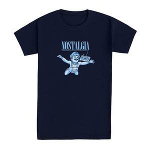 Nostalgia Cassette T-<b>Shirt</b> <b>Navy</b> <b>Blue</b> Men's Size M Classic Fit Graphic Design - Product Image 2
