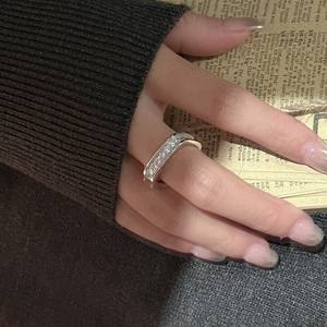 Anillo Cuadrado de Plata de Ley S925, Estilo Vintage, Diseño Retro Italiano Francés, Chapado en Oro de 18K, Ajustable, Talla Única - Product Image 2